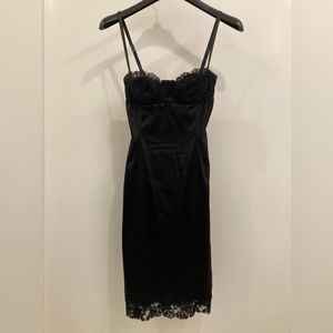 Dolce & Gabbana Silky Dress with Lace Trim Size 40